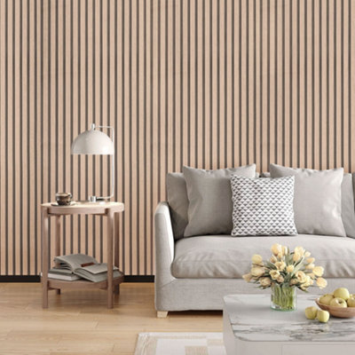 3D Wood Effect Slats Textured Self adhesive Wallpaper Roll 5m x 60cm