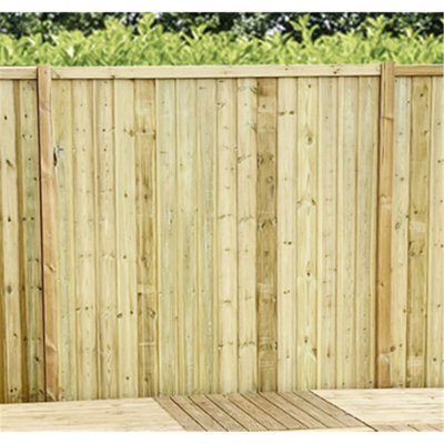 3FT (0.92m x 1.83m) Vertical Pressure Treated 12mm Tongue & Groove Wooden Garden Fence Panel - 1 Panel (3ft x 6ft) (3x6)