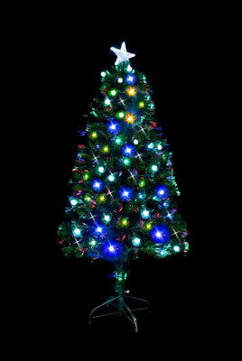 3Ft/90cm Berries Balls Fibre Optic Christmas Tree LED Pre-Lit