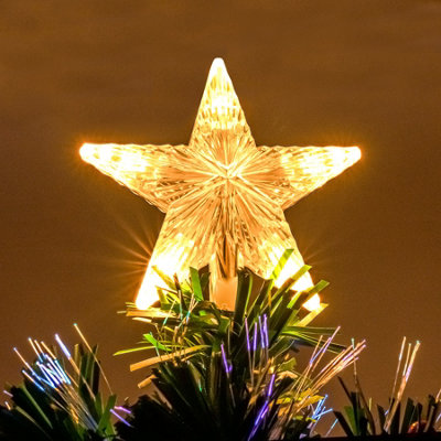 3FT (90cm) Green Fibre Optic Christmas Tree with Multi-coloured Fibre Optics and Red Berries - 3