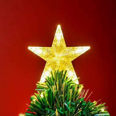3FT (90cm) Green Fibre Optic Christmas Tree with Warm White LED Lights and Warm White Fibre Optics - 7