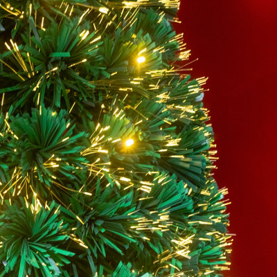 3FT (90cm) Green Fibre Optic Christmas Tree with Warm White LED Lights and Warm White Fibre Optics - 9