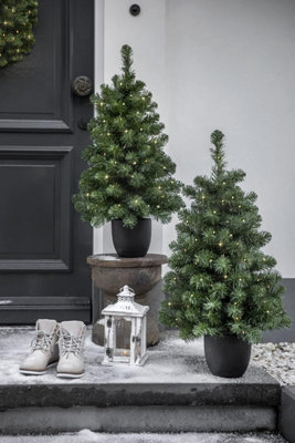 3ft 90cm Pre lit Mini Doorstep Christmas Tree with Colour Switch Tech chose Multi Coloured or