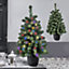 3ft (90cm) Pre-lit Outdoor Mini Doorstep Path Small Christmas Tree with 90 Multi Colour LEDs