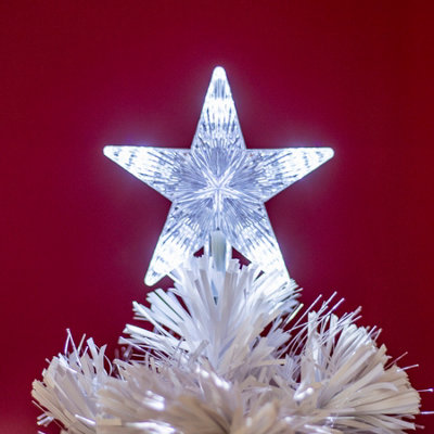 3FT (90cm) White Fibre Optic Tree with White LED Lights and White Fibre Optics - 9