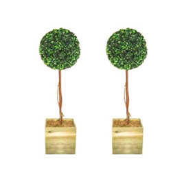 3ft Artificial Topiary Ball Tree 90cm -  Pair of 2