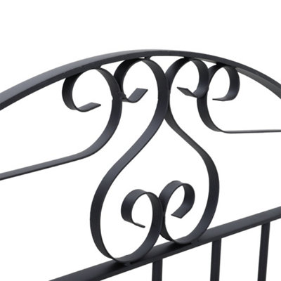 3ft Black Modern Iron Outdoor Garden Gate 85 x 90 cm - 4