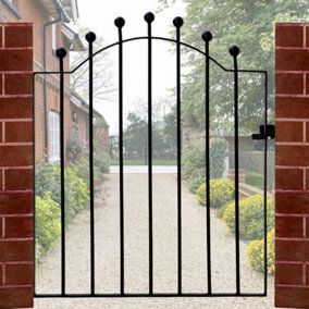 3ft Black Modern Metal Outdoor Garden Swing Gate Fence Gate 860 x 1030 mm