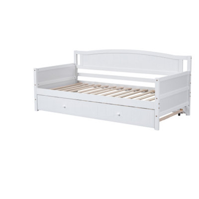 3FT Daybed with Trundle Bed Sofa Bed, Single Bed for guest, Pull out Trundle for Living Room and Bedroom