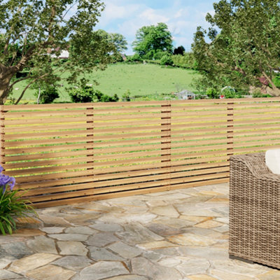 3FT Lap Wooden Fence panel for Garden and Patio Landscaping 1.8m W x 0.9m H