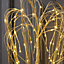 3ft LED Illuminated Golden Willow Tree - Battery Powered Indoor Home Decoration with Warm White Lights - Measures H90cm