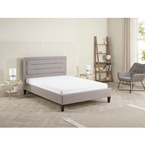 3FT Modern & Stylish Picasso Single Fabric Bed - Grey Marl