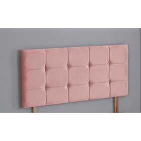 3FT  Single 20inch     Pink  Plush Cube Headboard