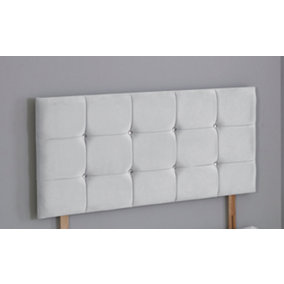 3FT Single 20inch     White  Plush Cube Headboard
