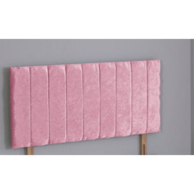 3FT Single 26inch  Pink   Crush Velvet 9 Panel headboard