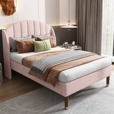 3ft Single Bed with Slatted Frame and Headboard, Youth Bed, Wooden