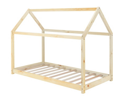 3ft Single Pine Kids Childs House Shape Wood Wooden Bed Frame