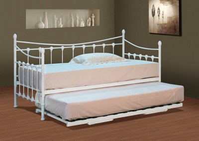 3ft Single White Metal Day Bed Only