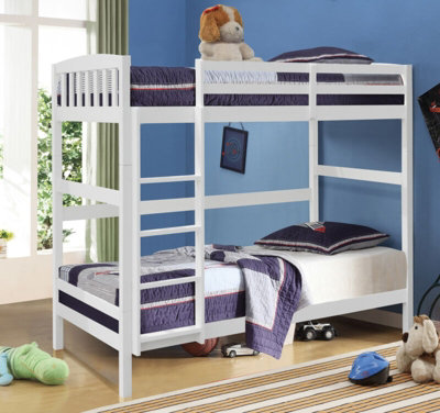 3ft White Wooden Combination Bunk Bed