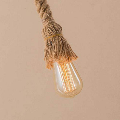 3Head Gold Rope Light Pendant 1m Hemp Rope Spider Light Ceiling Hanging ...