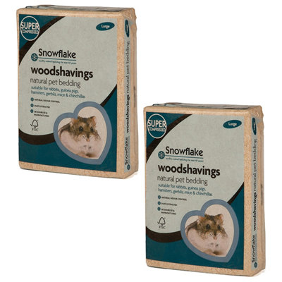 3kg (2 Bags) Large Animal Pet Bedding Wood Shavings With Odour Control Dust Extracted Ideal For Hamster & Gerbil