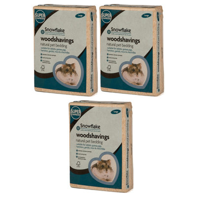 3kg (2 Bags) Large Animal Pet Bedding Wood Shavings With Odour