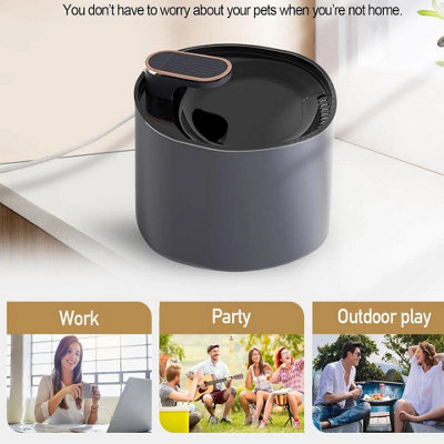 Petace Battery Operated Cat Water Fountain, 3L Wireless Cat Fountain for Drinking with 5200mAh