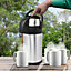 3L Garden Stainless Steel Air Pot Hot Drinks Flask Travel Vacuum Airpot New