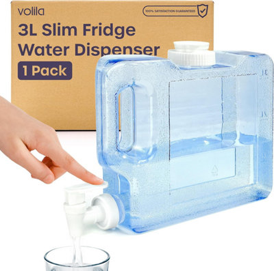 3L Slim Fridge Water Dispenser with Tap - Reusable Drink Container for Water, Juice, Camping, and Outdoor Events