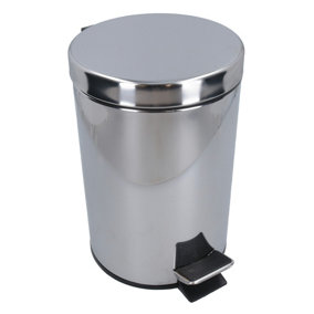 3L Waste Pedal Bin Stainless Steel Kitchen Bathroom House Rubbish Dustbin