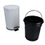 3L Waste Pedal Bin White Kitchen Bathroom Office Metal House Rubbish Dustbin