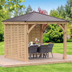 3m (10ft) Meridian Gazebo with Double Privacy Wall