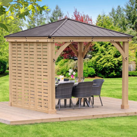 3m (10ft) Meridian Gazebo with Single Privacy Wall