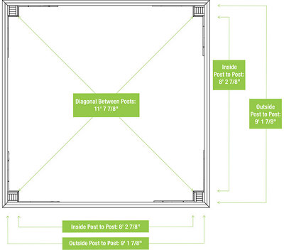 3m (10ft) Meridian Gazebo with Single Privacy Wall - 3