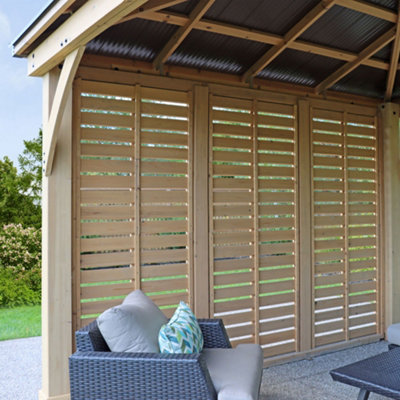 3m (10ft) Meridian Gazebo with Single Privacy Wall - 4