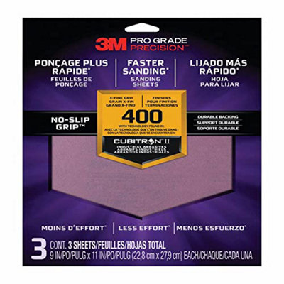 3M 1900216 Sandblaster 11 x 9 in. 400 Grit Extra Fine Ceramic Sanding Sheet - Pack of 3