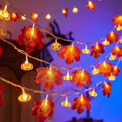 3m 20LED Halloween String Lights with Pumpkin Maple Leaf, Pumpkin Maple ...