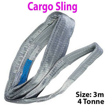 3m 4 Tonne (4000KG) Flat Webbing Strong Cargo Sling Lifting Crane Hoist Strap