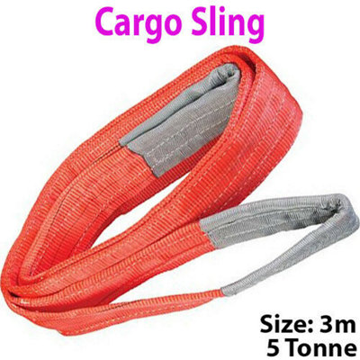 3m 5 Tonne (5000KG) Flat Webbing Strong Cargo Sling Lifting Crane Hoist Strap