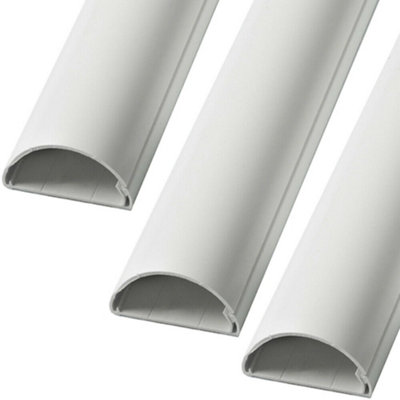 3m 50mm x 25mm White Scart / Data Cable Trunking Conduit Cover AV TV Wall