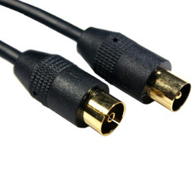 3m GOLD Aerial Cable Extension Male Plug to Female Socket TV Coaxial Coax Lead
