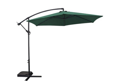 3m Green Outdoor Cantilever Banana Garden Parasol | DIY at B&Q