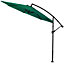 3M Large Garden Hanging Parasol Cantilever Sun Shade Patio Banana Umbrella No Base, Dark Green
