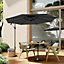 3M Large Rotatable Garden Sun Shade Cantilever Parasol Patio Hanging Banana Umbrella Crank Tilt No Base, Black