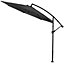 3M Large Rotatable Garden Sun Shade Cantilever Parasol Patio Hanging Banana Umbrella Crank Tilt No Base, Black