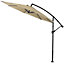 3M Large Rotatable Garden Sun Shade Cantilever Parasol Patio Hanging Banana Umbrella Crank Tilt No Base, Khaki