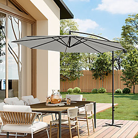 3M Large Rotatable Garden Sun Shade Cantilever Parasol Patio 3M Large Rotatable Garden Sun Shade Cantilever Parasol Patio