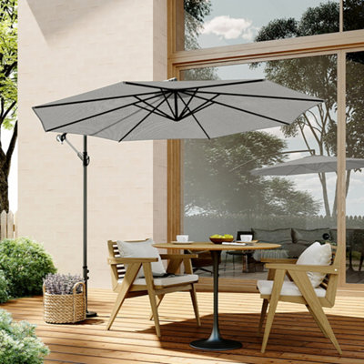 large cantilever patio umbrellas uk Bracken Outdoors Napoli Sand 3m x 3m Square Parasol With LE Covers up to 3x the area of a standard umbrella with a seamless structure Heavy PURPLE LEAF Large Rectangular Porch