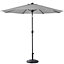3M Large Rotating Garden Parasol Outdoor Beach Umbrella Patio Sun Shade Crank Tilt with Black Base, Light Grey