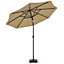 3M Large Rotating Garden Parasol Outdoor Beach Umbrella Patio Sun Shade Crank Tilt with Square Base, Taupe